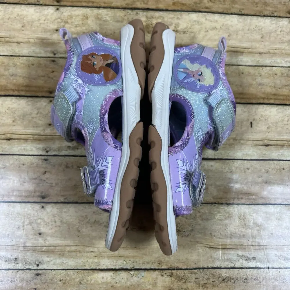 Disney Frozen Movie Toddler Girls Sandals Anna & Elsa Purple Blue Size 11
